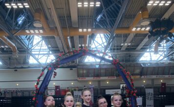 Rhythmische Sportgymnastik Rendsburger Athletinnen in der Halle des Deutschland Cups